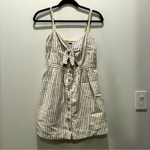 Abercrombie & Fitch White Striped Mini Dress Bow Cutouts MED sailor coastal